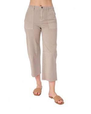 Marrakech Anneheim Crop Barrel Leg Mini Flare Pants - Natural