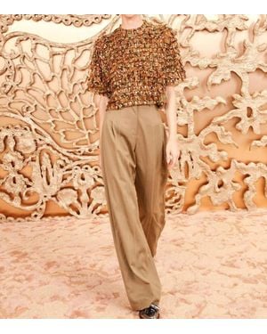 Ulla Johnson Carmella Crinkle Chiffon Blouse - Natural