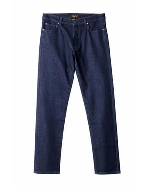 Moorer Printed Straight Trouser - Blue