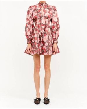 SOFIA The Label Portia Floral Open Back Mini Dress - Red