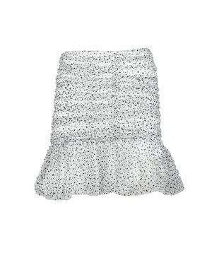 Aniye By Ruched Polyester Mini Skirt - White