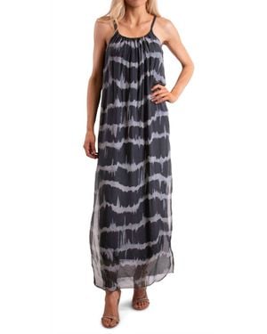Gigi Moda Venus Tie Dye Silk Midi Dress - Black