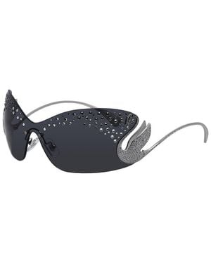 Swarovski Sk7020 34Mm Sunglasses - Black