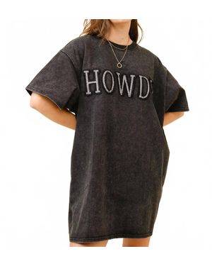 Blue B Howdy Shirt Dress With Rhinestone Detail - Black