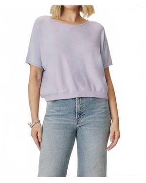 Splendid Scoop Neck Short Sleeve Sweater - Blue