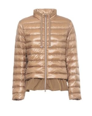 Herno Quilted High Neck Down Jacket - Natural