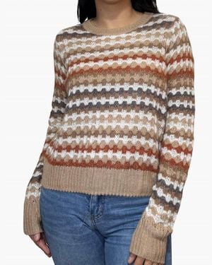 Autumn Cashmere Fancy Stitch Crew Neck Sweater - Multicolor