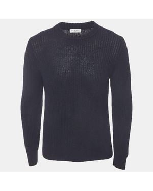 Sandro Rib Knit Crewneck Sweater - Blue