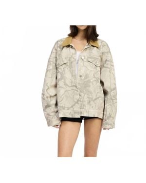 emory park Barn Oversized Trucker Jacket - Natural
