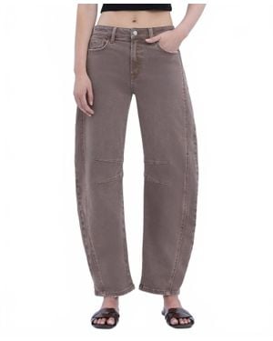 Flying Monkey Lucy Crop Barrel Jeans - Gray