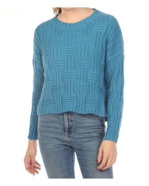 Planet By Lauren G. Weavie Crewneck Sweater - Blue