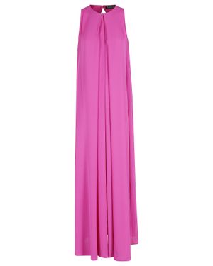Gianluca Capannolo Anka Draped Front-Opening Silk Maxi Dress - Pink
