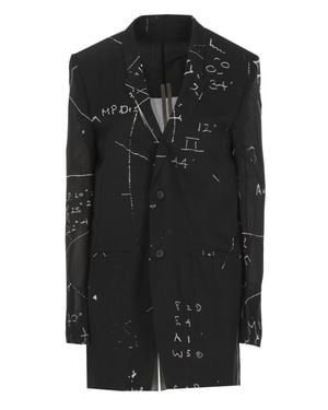 Rick Owens Concordian Silk Blazer - Black