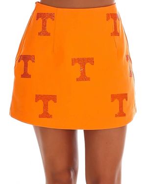 Queen Of Sparkles Tennessee Scattered Abbreviation Skirt - Orange