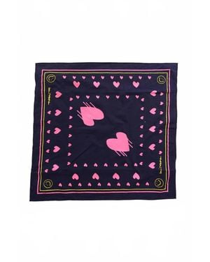 Kerri Rosenthal Drippy Heart Bandana Scarf - Blue