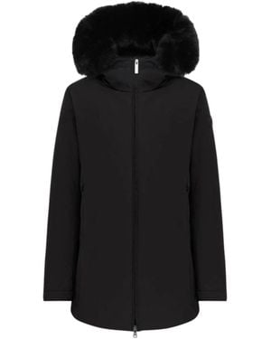 Colmar Short Plush Hood Down Jacket - Black