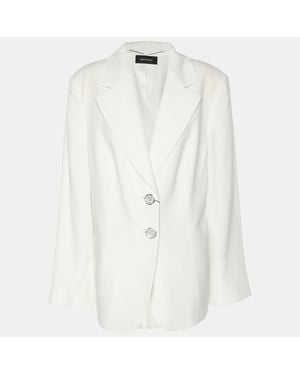 Elena Miro Satin Single Breasted Blazer - White