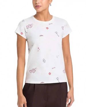 Rag & Bone All Over Valentines Tee - White
