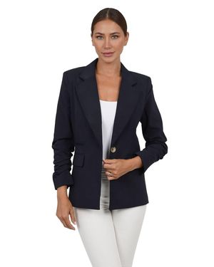 Love Token Claire Woven Blazer - Blue