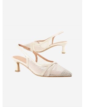 All Black Mesh Princess Low-Heel Shoes - White