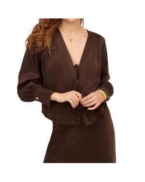 Fifteen Twenty Kayla Bow Detail Blouse - Brown