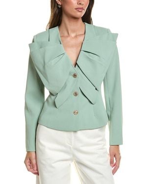 Gracia Ruffle Front Jacket - Green