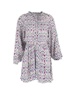 Isabel Marant Amandine Printed Mini Dress - Blue