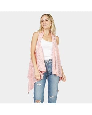 TRUEDAMES Chevron Textured Vest - White