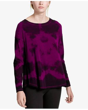 Calvin Klein Performance Tie Dyed Drop Shoulder Top - Purple