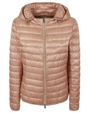 Herno Ultralight Nylon Bomber Jacket With Detachable Hood - Brown