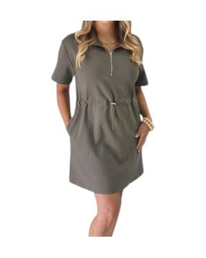 She + Sky Essig Drawstring Knit Mini Dress - Gray