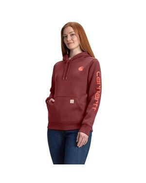 Carhartt Iconic Clarksburg Hoodie Barnwood Graphic Relaxed Fit Jax1759 - Red