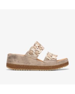 Clarks Kassanda Mule Metallic Combination - White
