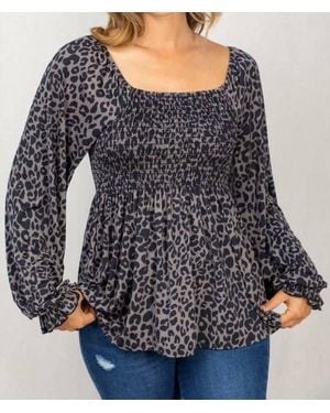White Birch Smocked Top - Black