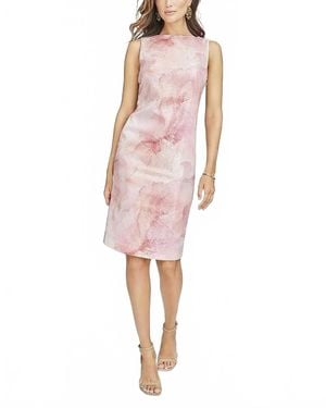 Donna Karan Printed Sequin Sleeveless Sheath Dress - Pink