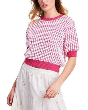 Roberta Roller Rabbit Square Knit Hattie Sweater - Pink