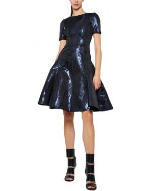 Prabal Gurung Short Sleeve Fit & Flare Dress - Blue