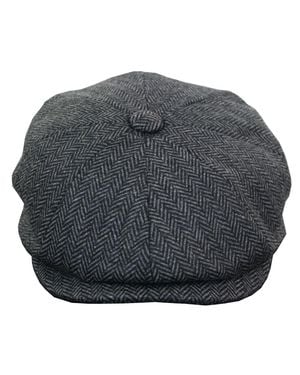 Infinity Leather Peaky Blinders Tweed Gatsby Hat - Black