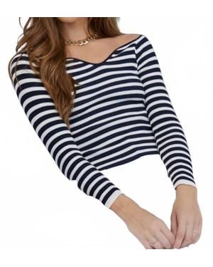 Bishop + Young Marlow Off Shoulder Sweater - Blue