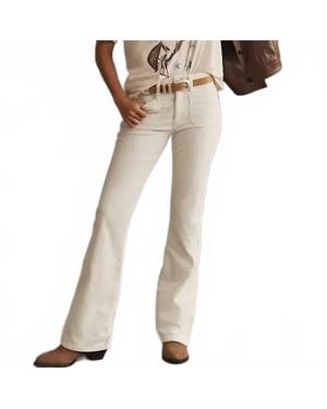 Pilcro Flare Mid Rise Jeans - Natural
