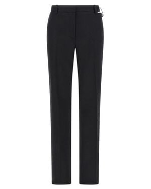 Versace Cut-Out Stretch Wool Pants - Blue