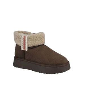 MIA Iceland Faux Shearling Platform Bootie - Brown
