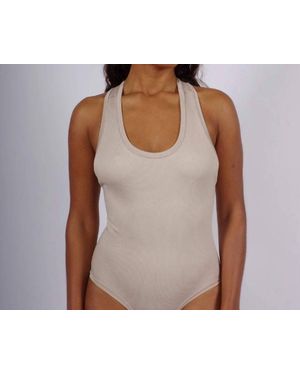 Prism Presence Ribbed Scoopneck Bodysuit - Gray