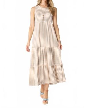 Coco + Carmen Janie Striped Tiered Maxi Dress - Natural