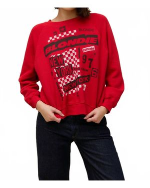 Daydreamer Blondie Self-Titled Shrunken Raglan Sweatshirt - Red
