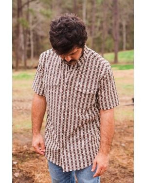 Farrell Senior Pearl Snap Shirt - Brown