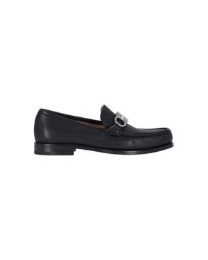 Ferragamo Leather Loafers - Black