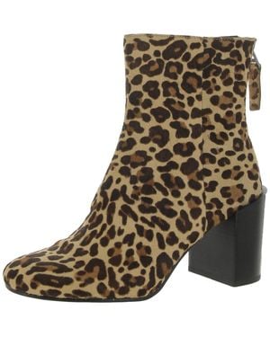 Dolce Vita Calf Hair Round Toe Ankle Boots - Brown