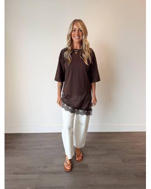 Mccolin Rio Asymmetrical Lace Tee - Brown