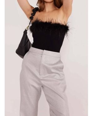 MINKPINK Aster Feather Top - Black